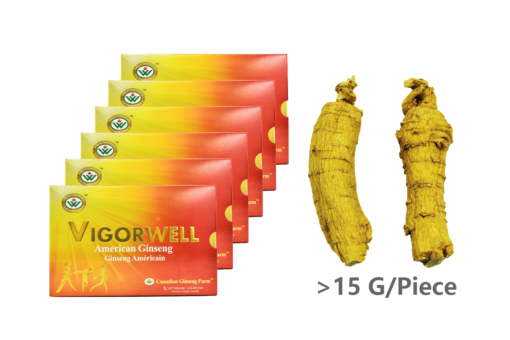 Vigorwell 4-Year Jumbo Medium-Chunky Ginseng (6 Boxes 3LB/1,362G/48OZ)-Shipped To China